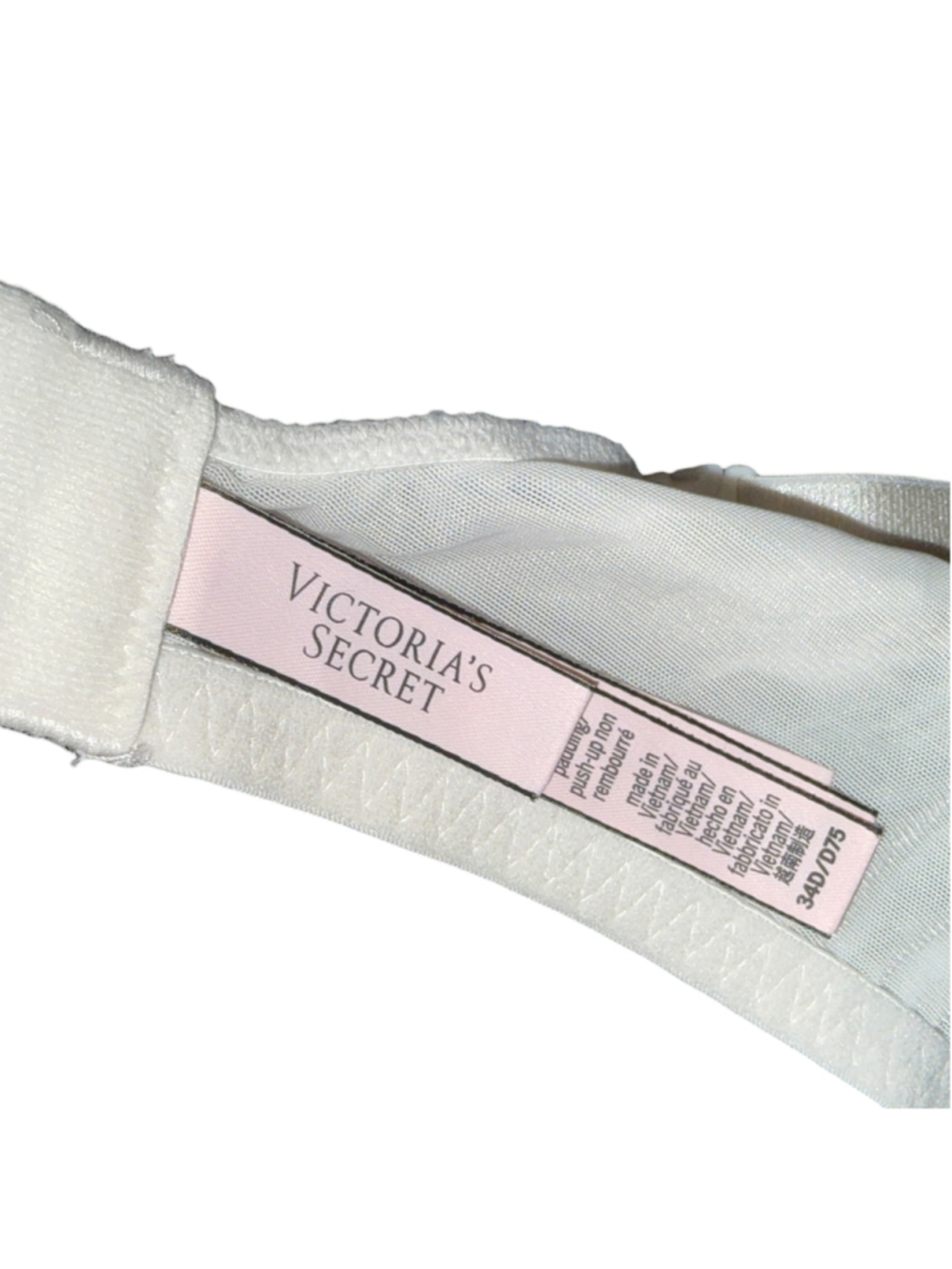Victoria's Secret Ivory Lace Underwire Bra 34D Sheer Floral Eyelash - Picture 5 of 5